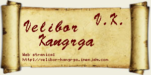 Velibor Kangrga vizit kartica